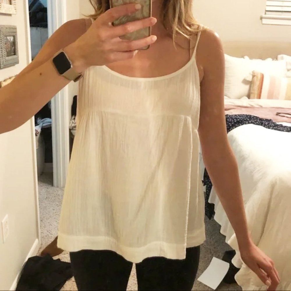 Love Stitch Boho Baby Doll Tank Top Gauzy Cotton Flowy Summer Tank